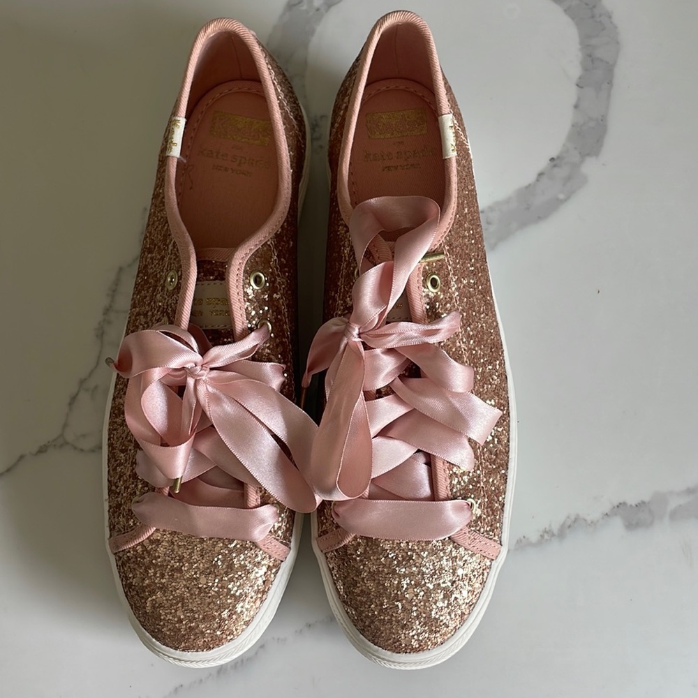 Kate Spade Keds shoes. Glitter. Pink. Worn once.